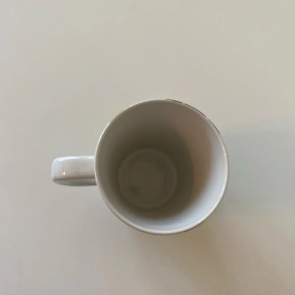 Starbucks Ceramic 16oz Mug 2014 Dot Collection Green Blue Yellow Floral